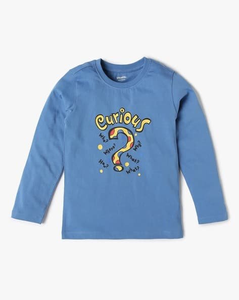 Yousta Kids - Boys Typographic Print Relaxed Fit Crew-Neck T-Shirt