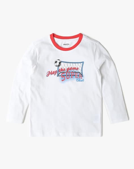 Yousta Kids - Boys Typographic Print Relaxed Fit Crew-Neck T-Shirt