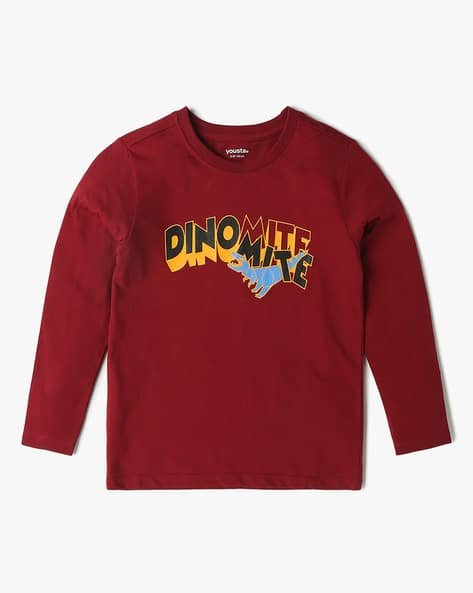 Yousta Kids - Boys Typographic Print Relaxed Fit Crew-Neck T-Shirt