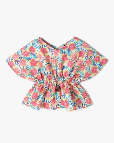Yousta Kids - Girls All-Over Floral Print Regular Fit Kaftan Top