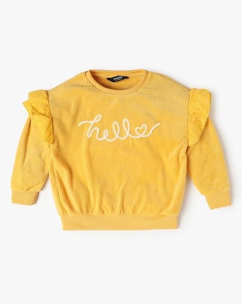 Yousta Kids - Girls Embroidered Print Relaxed Fit Sweatshirt