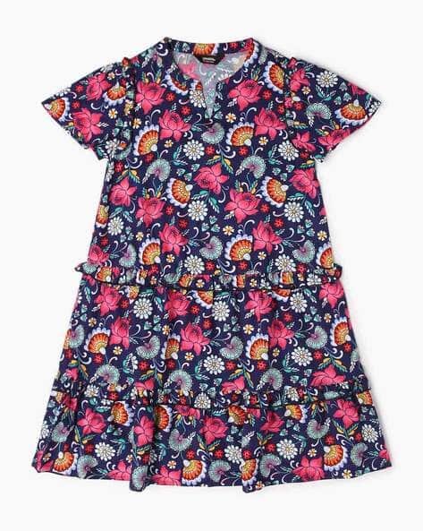 Yousta Kids - Girls Floral Print Tiered Dress