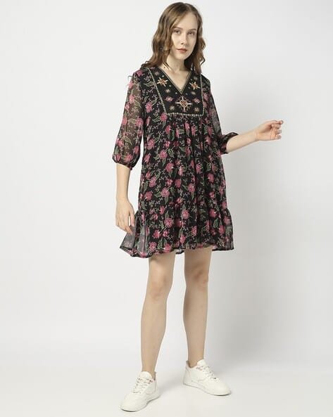 Yousta - Women Floral Print A-Line Dress