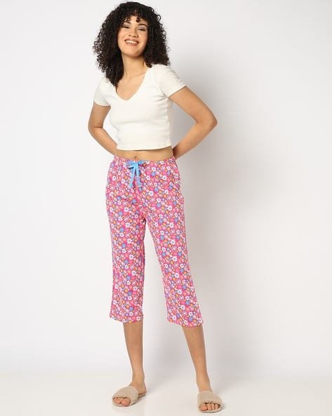 Yousta - Women Floral Print Cotton Capris with Insert Pockets