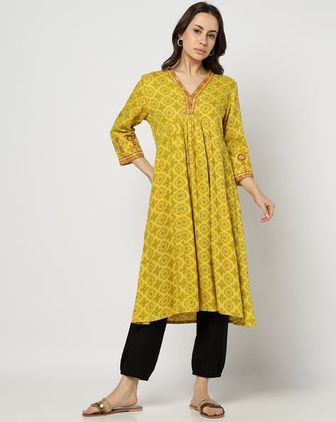Yousta - Women Floral Print Flared Kurta