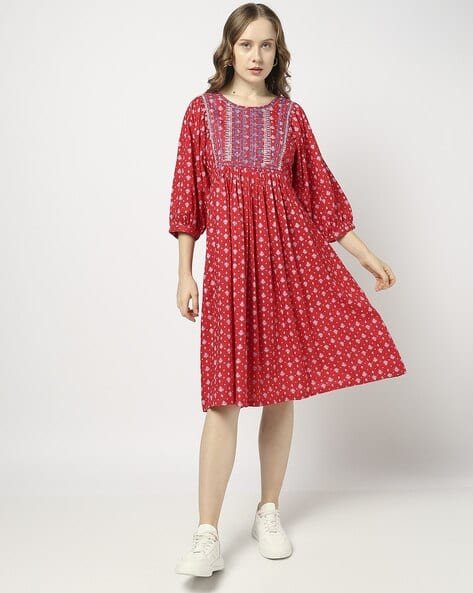 Yousta - Women Printed Flared Kurta