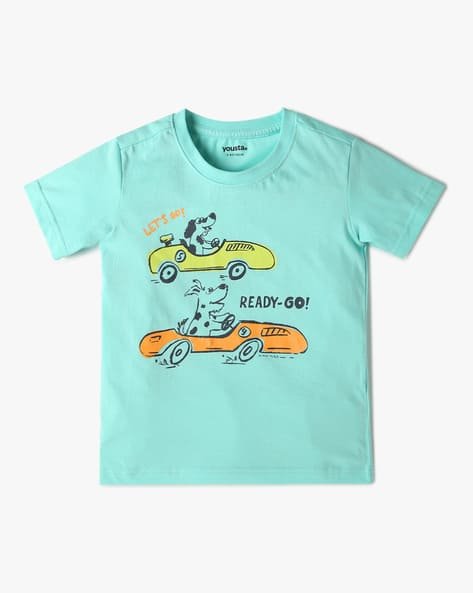Yousta Kids - Boys Graphic Print Relaxed Fit Round-Neck T-Shirt