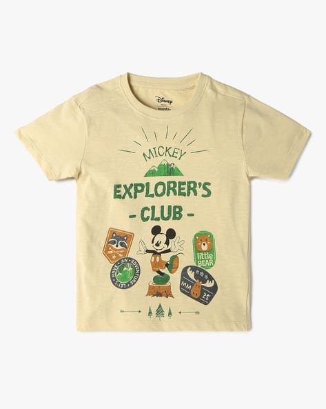 Yousta Kids - Boys Mickey Mouse Print Relaxed Fit Crew-Neck T-Shirt