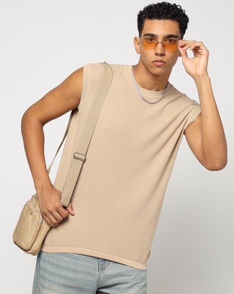 Yousta - Men Patterned Relaxed Fit Crew-Neck T-Shirt