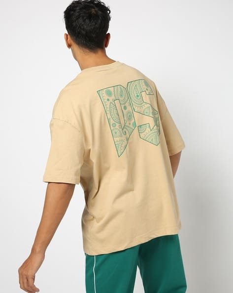 Yousta - Men Typographic Print Crew-Neck T-Shirt