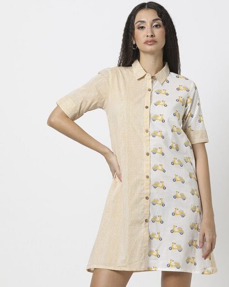Yousta - Scooter Print Shirt Dress