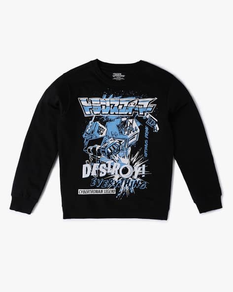 Yousta Kids - Boys Graphic Print Relaxed Fit Round-Neck Sweatshirt