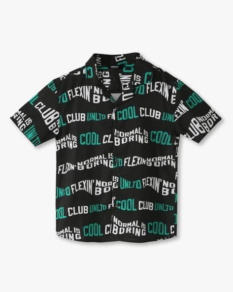 Yousta Kids - Boys Typographic Print Boxy Fit Shirt