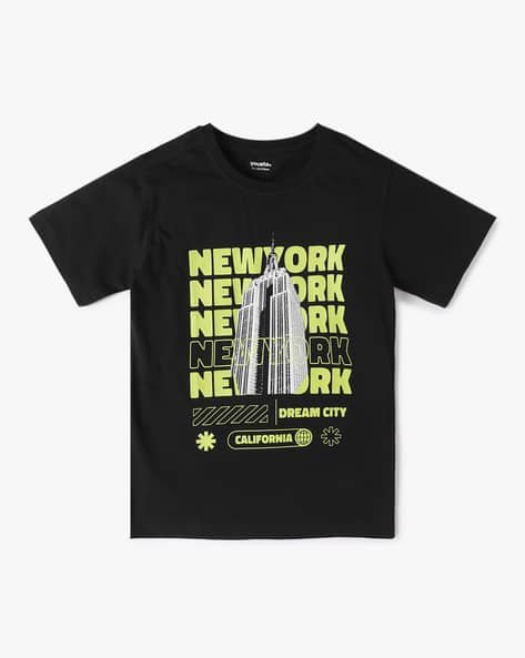 Yousta Kids - Boys Typographic Print Regular Fit Crew-Neck T-Shirt