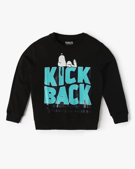 Yousta Kids - Boys Typographic Print Relaxed Fit Round-Neck Sweatshirt