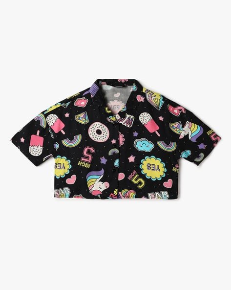 Yousta Kids - Girls Printed Relaxed Fit Shirt