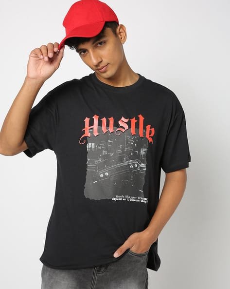 Yousta - Men Graphic Print Relaxed Fit Crew-Neck T-Shirt