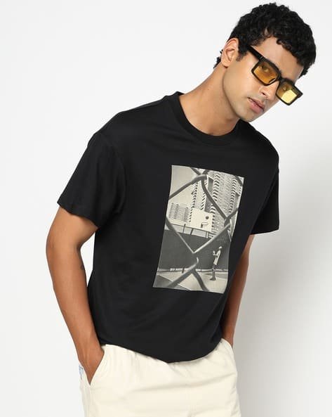 Yousta - Men Graphic Print Relaxed Fit Crew-Neck T-Shirt
