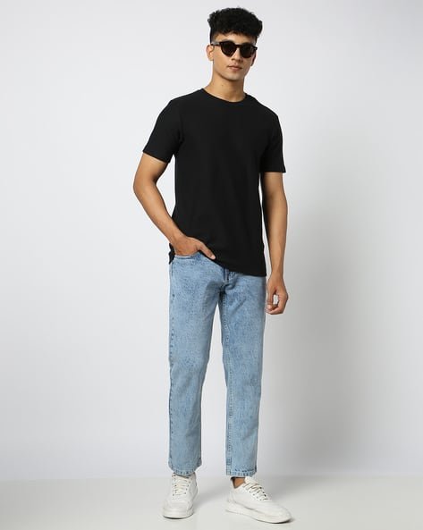 Yousta - Men Patterned Regular Fit Crew-Neck T-Shirt