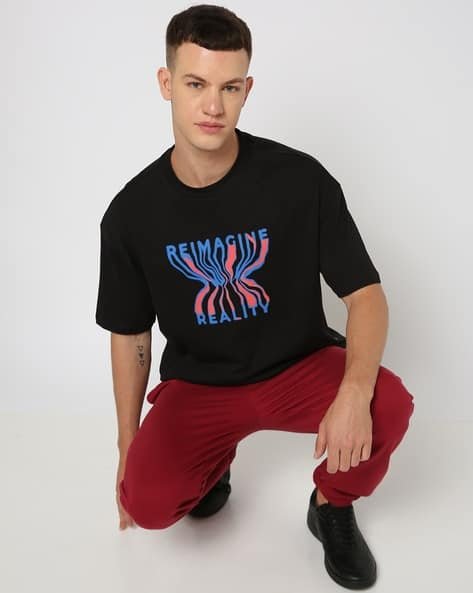 Yousta - Men Printed Relaxed Fit Crew-Neck T-Shirt