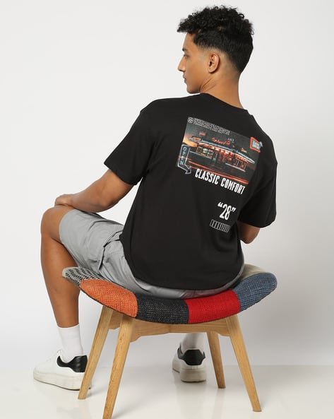 Yousta - Men Printed Relaxed Fit Crew-Neck T-Shirt