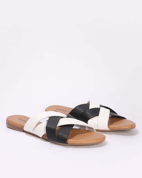 Yousta - Women Criss-Cross Strap Slip-On Sandals