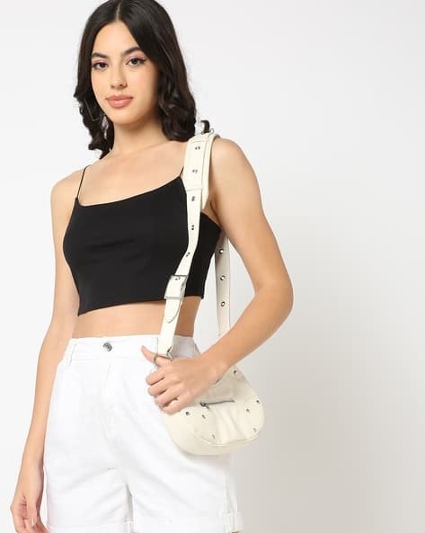 Yousta - Women Ribbed Fitted Crop Top