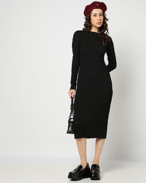 Yousta - Women Seersucker Bodycon Dress