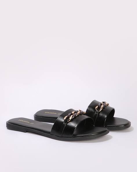 Yousta - Women Slides with Chain Accent