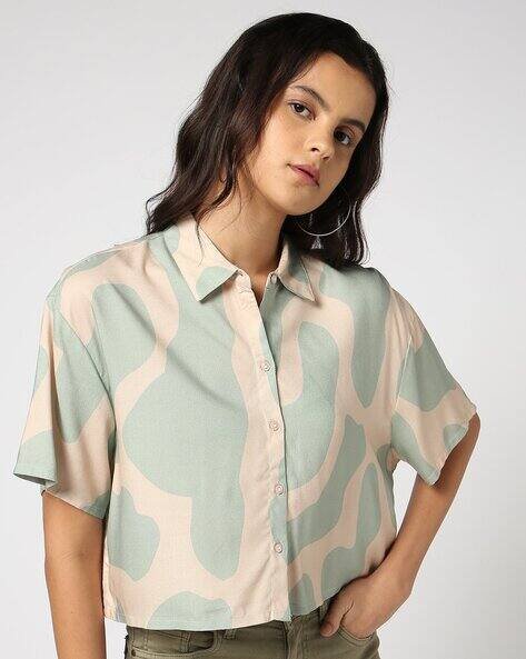 Yousta - Women Printed Oversized Shirt