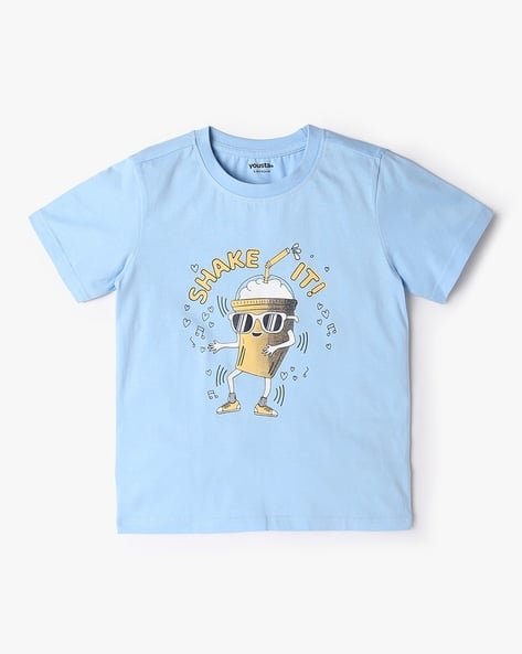 Yousta Kids - Boys Core Typographic Print Relaxed Fit Round-Neck T-Shirt