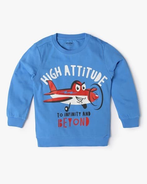 Yousta Kids - Boys Cross Looper Graphic Print Relaxed Fit Sweatshirt