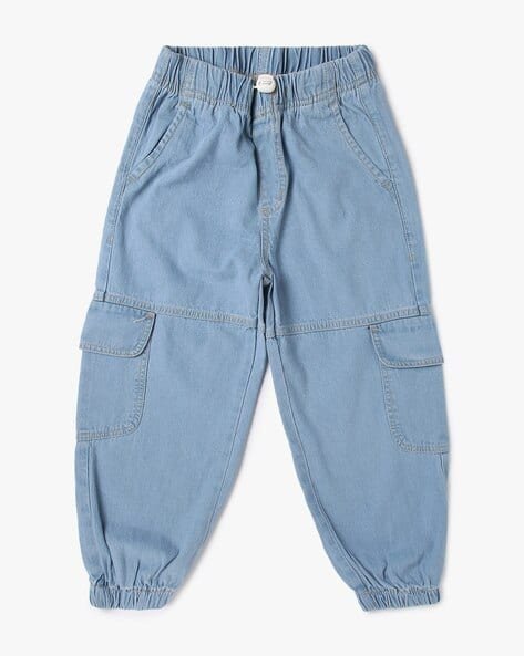 Yousta Kids - Boys Light-Wash Cargo Jogger Jeans