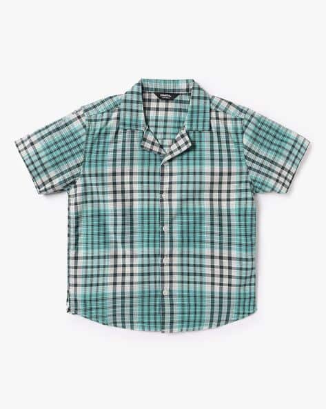 Yousta Kids - Boys Plaid Check Cuban Collar Shirt