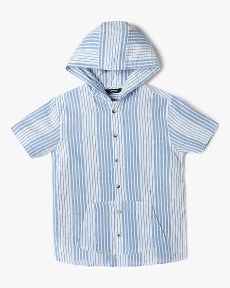 Yousta Kids - Boys Striped Regular Fit Hooded Shirt