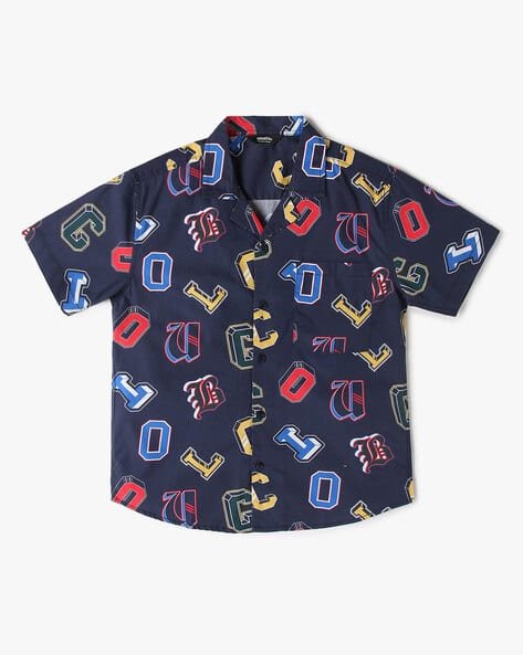 Yousta Kids - Boys Typographic Print Boxy Fit Shirt