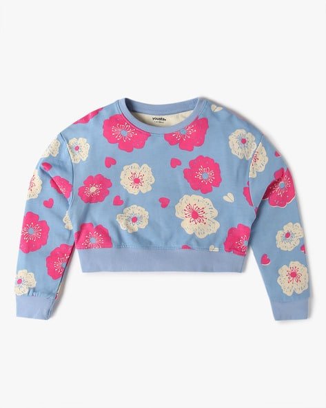 Yousta Kids - Girls Floral Print Regular Fit Sweatshirt