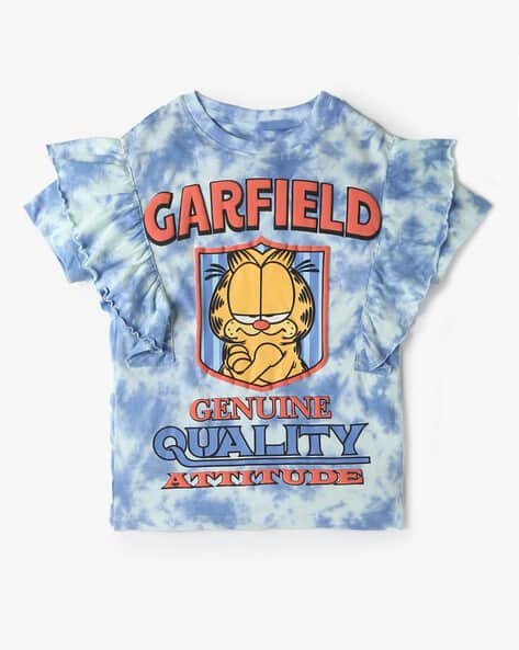 Yousta Kids - Girls Garfield Print Relaxed Fit Crew-Neck T-Shirt