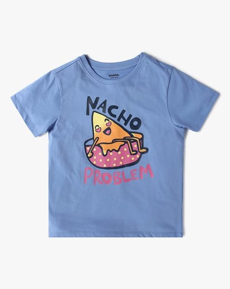 Yousta Kids - Girls Graphic Print Regular Fit Crew-Neck T-Shirt