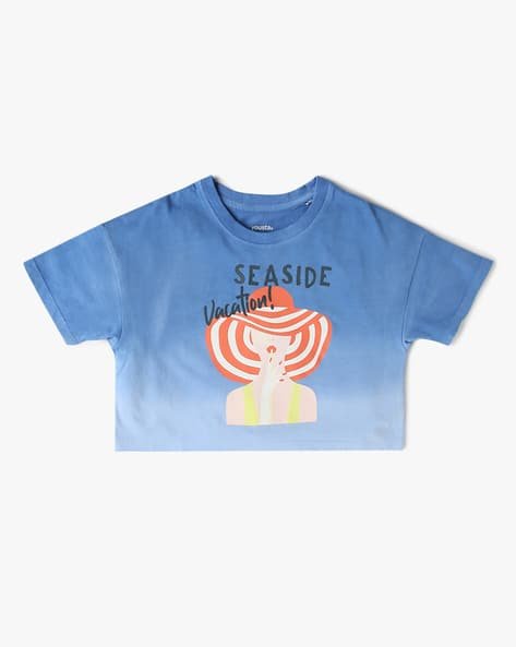 Yousta Kids - Girls Graphic Print Relaxed Fit Round-Neck T-Shirt