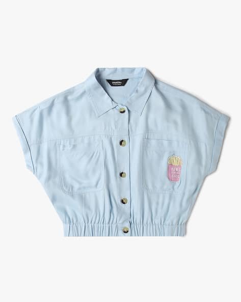 Yousta Kids - Girls Relaxed Fit Crop Shirt