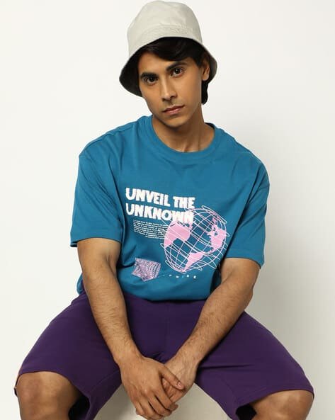 Yousta - Men Graphic Print Relaxed Fit Crew-Neck T-Shirt