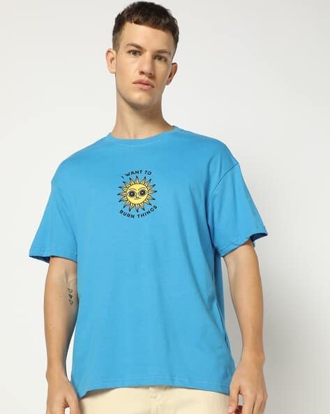 Yousta - Men Graphic Print Relaxed Fit Crew-Neck T-Shirt