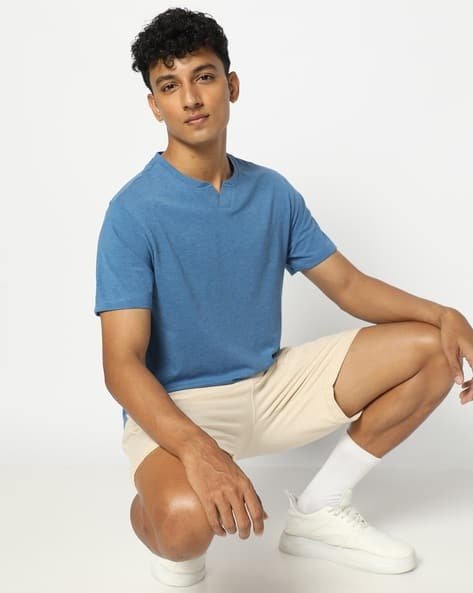 Yousta - Men Heathered Oversized Fit Crew-Neck T-Shirt