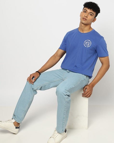 Yousta - Men Placement Print Regular Fit Crew-Neck T-Shirt