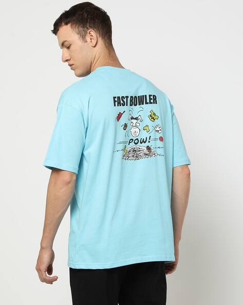 Yousta - Men Printed Oversized Fit Crew-Neck T-Shirt