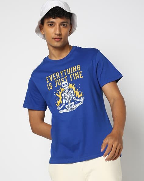 Yousta - Men Printed Regular Fit Crew-Neck T-Shirt