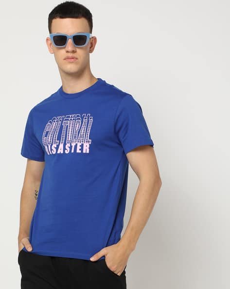 Yousta - Men Printed Regular Fit Crew-Neck T-Shirt