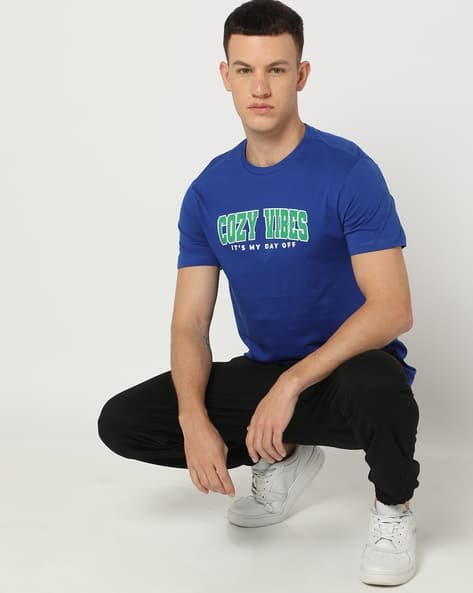 Yousta - Men Printed Regular Fit Crew-Neck T-Shirt