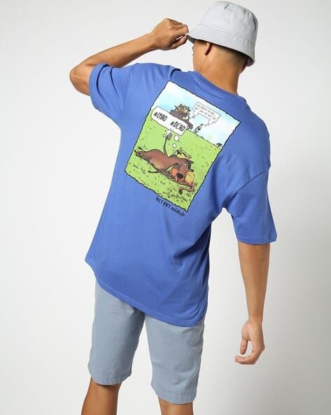 Yousta - Men Printed Relaxed Fit Crew-Neck T-Shirt